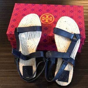 Tory Burch navy espadrille sandal NEW IN BOX 8.5